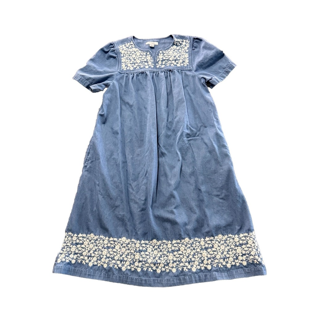 Go Softly Patio Floral Embroidered Dress Women’s S Lounge Grandma Mumu House